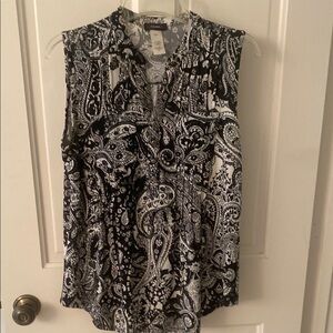 Cocomo Black and White Mandarin Collar Blouse